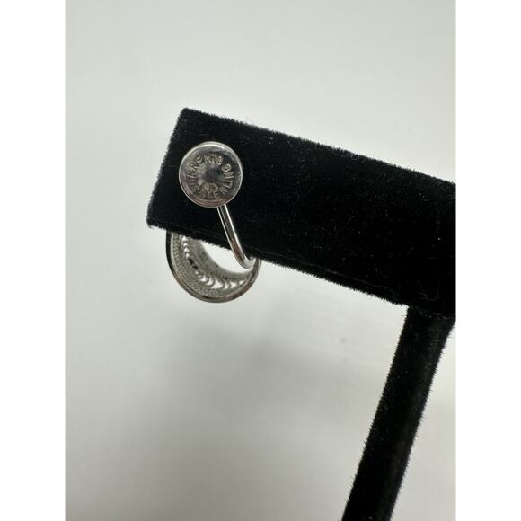 Retro Deco Sterling Silver 925 Sorrento Jade Screw On Non Pierced Earrings - Picture 3 of 3